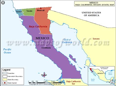 Baja California Map, Baja California Mexico