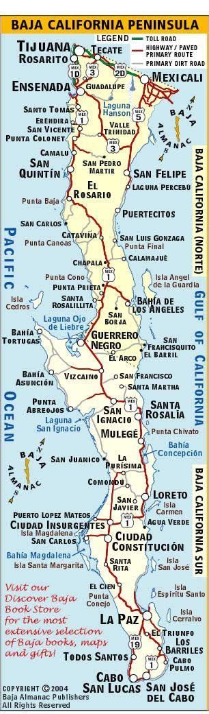 Baja California Map. Camping on the beach in San Felipe ...