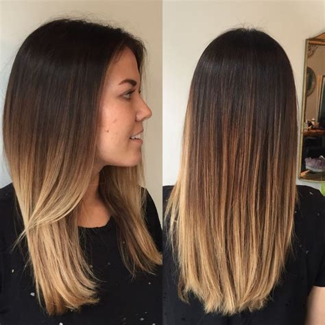 Balayage ombre, dark to light, brown to blonde hair. Color ...