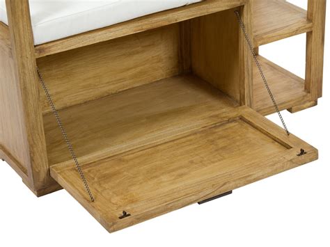 Banco baul de madera estilo rústico para pie de cama