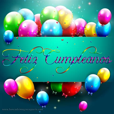 BANCO DE IMÁGENES: Feliz Cumpleaños   Postal con globos y ...
