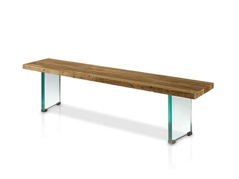 Banco para mesa de comedor con patas de cristal