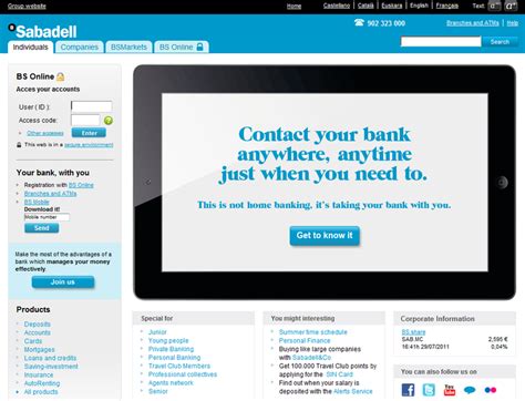 Banco Sabadell Turns its Homepage into a Giant iPad ...