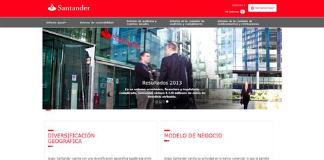 Banco Santander presenta una web para su memoria anual 2013
