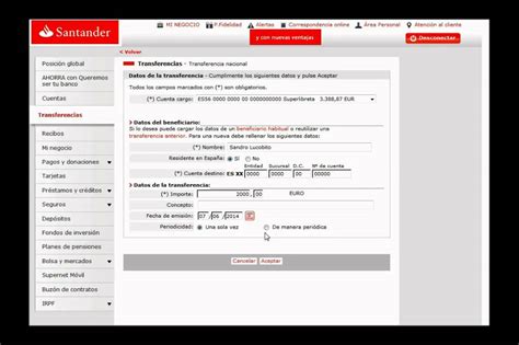 Banco Santander   Transferencias banca online   YouTube