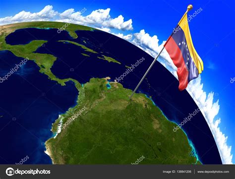 Bandeira nacional da Venezuela marcar o local do país no ...