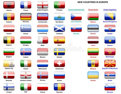 Bandeiras De Países Europeus Ilustração do Vetor ...