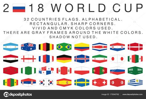 Bandeiras rectangulares de 2018 Copa do mundo de países ...