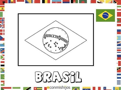 Bandera de Brasil. Dibujos de banderas para pintar ...
