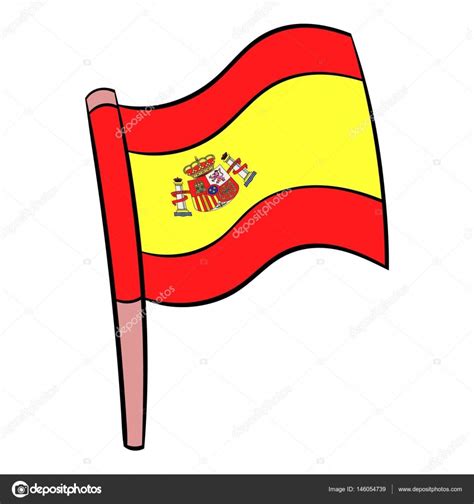 Bandera de España icono de dibujos animados — Vector de ...