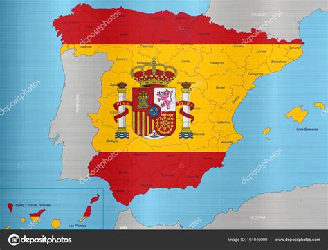 Bandera de España mapa regiones — Fotos de Stock ...
