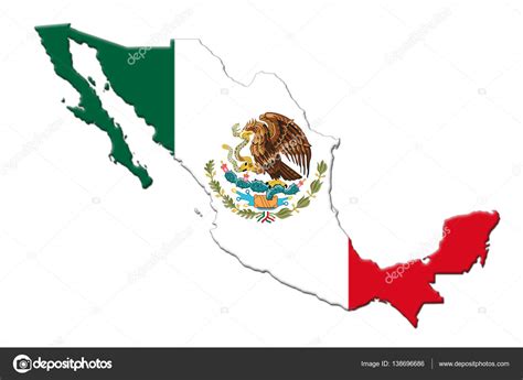 Bandera Nacional Mexicana con representación 3d águila ...