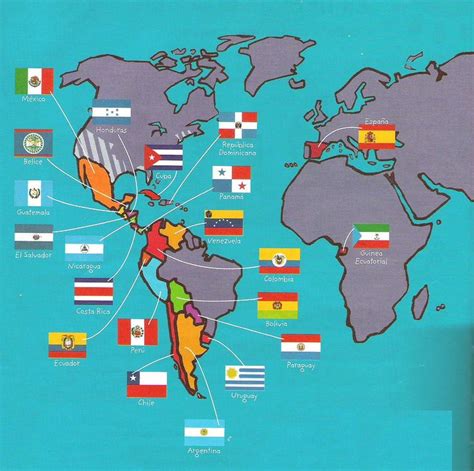 Banderas de países donde se habla español. | Aquí también ...