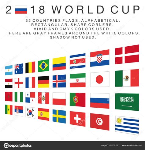 Banderas rectangulares de 2018 mundial países — Vector de ...