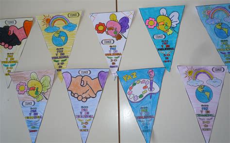 Banderines decoración día de la paz | Manualidades para niños