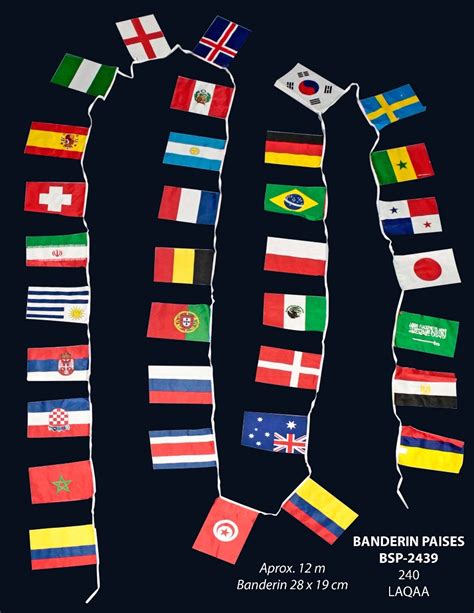 Banderines Mundial De Futbol   $ 19.000 en Mercado Libre