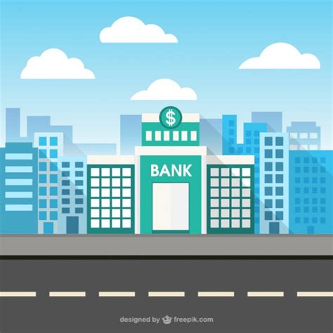 Bank building in city space Vector | Free Download