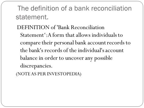 BANK RECONCILIATION STATEMENT   ppt video online download