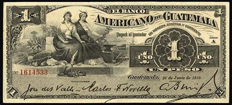 Banknotes of the Banco Americano de Guatemala   CoinFactsWiki