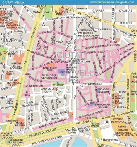 Barcelona Street Map Ciutat Vella