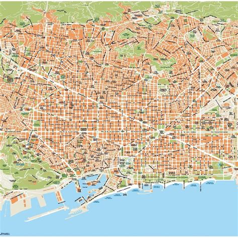 Barcelona Vector EPS mapa | Tienda Mapas de Barcelona