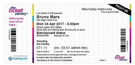 Barclaycard Arena apologises for Bruno Mars ticket fiasco ...