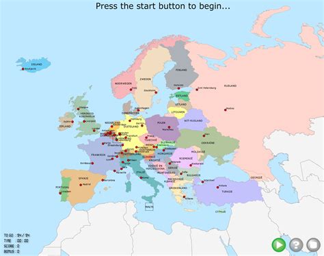 Basiskaart Europa Mapa de países y ciudades de Europa ...