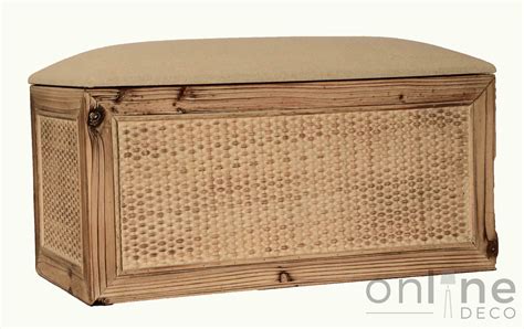 Baúl Puff de madera pequeño – OnLine Deco
