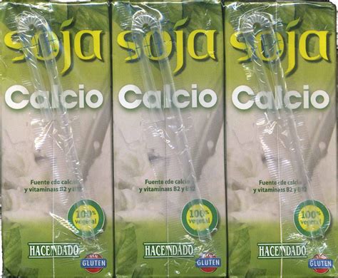 Bebida de soja  Hacendado  Calcio. Pack de 6 — 1200 ml  6 ...