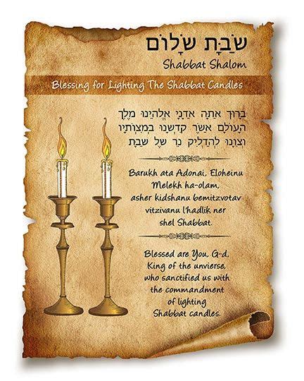 Bendición para encender las velas de Shabat | Judaica ...