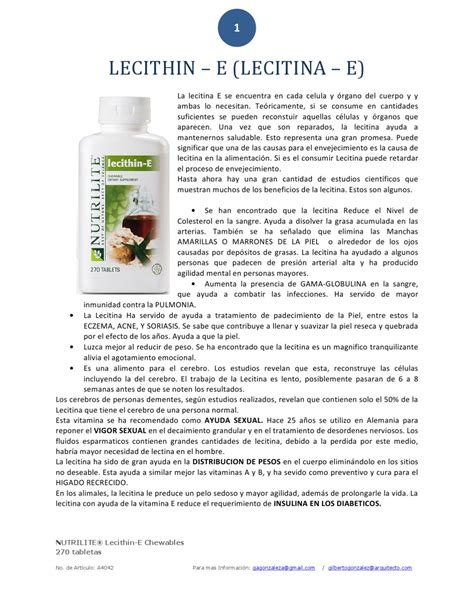 Benerificos Nutrilite Lecitina E by gilberto gonzalez   Issuu