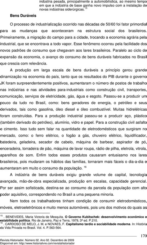 BENS DURÁVEIS: A INDUSTRIALIZAÇÃO BRASILEIRA NO PERÍODO ...