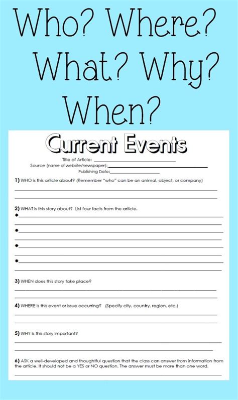 Best 25+ Current events worksheet ideas on Pinterest ...