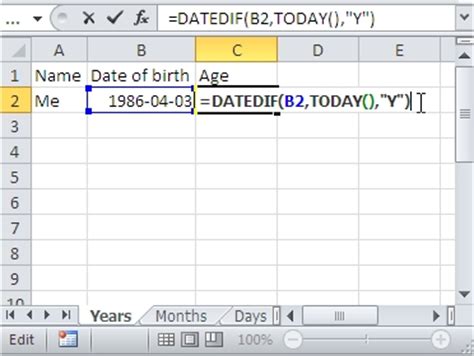 Best Excel Tutorial   Automatic age calculation