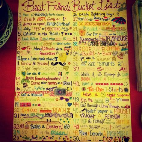 Best Friend Bucket List. So fun!! |  Best friend  bucket ...