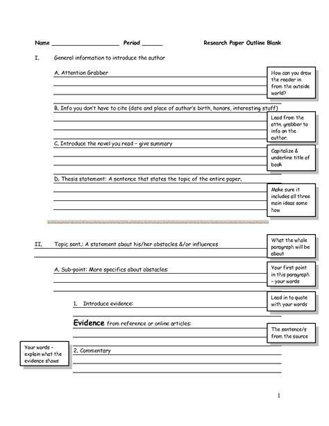 Best Photos of Free Blank Outline Template   Blank Essay ...