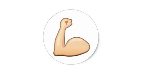 Bíceps doblado Emoji Pegatina Redonda | Zazzle