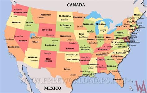 Big political map of USA | WhatsAnswer