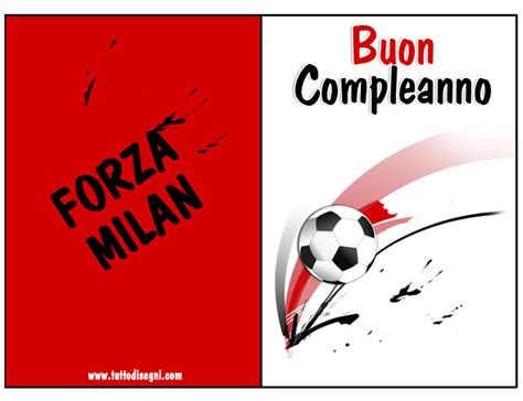 Biglietti Auguri Compleanno Da Stampare Del Milan | Domiva
