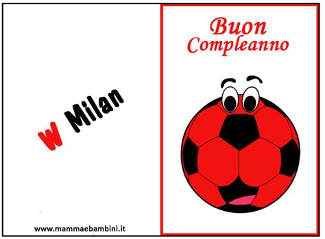 Biglietto compleanno Milan – Mamma e Bambini