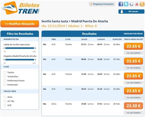 BILLETES AVE SEVILLA MADRID más baratos desde 22,65