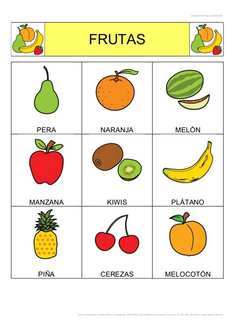 Bingo de frutas