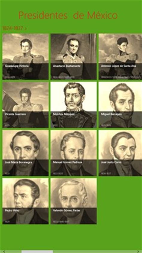 Biografias de los presidentes de Mexico