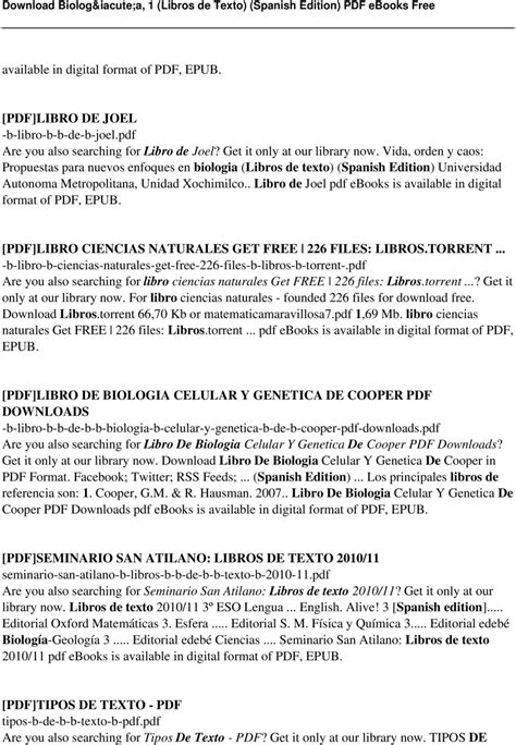 Biología, 1  Libros de Texto   Spanish Edition  PDF   PDF