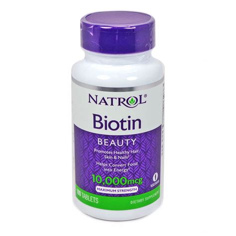 Biotin 10000 mcg By Natrol   100 Tablets Extra Strength