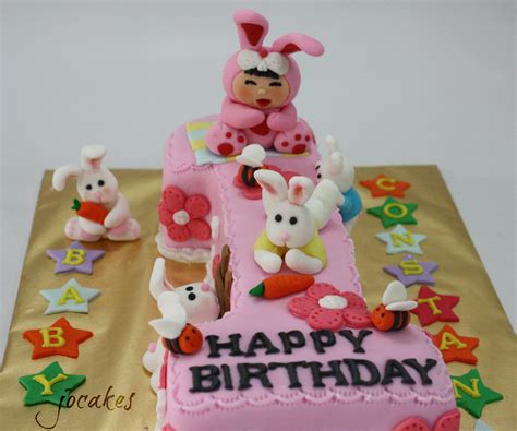 Birthday cake for 1 year old baby Constance. | jocakes