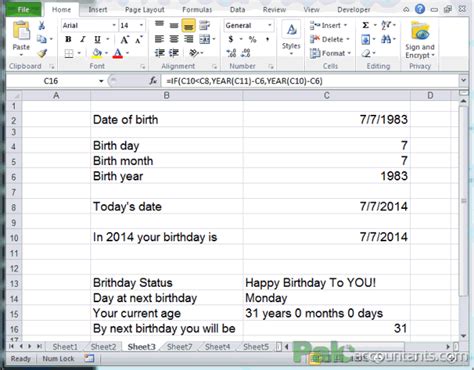 Birthday Calculator Age Excel Formula   filecloudbc
