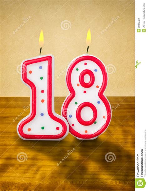 Birthday Candles Number 18 Stock Photos   Image: 38372723