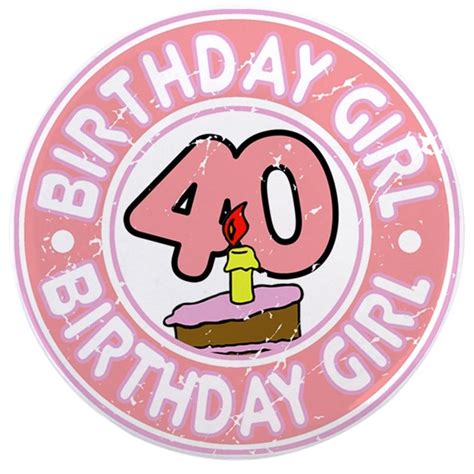 Birthday Girl #40 3.5  Button by dpriebedesigns