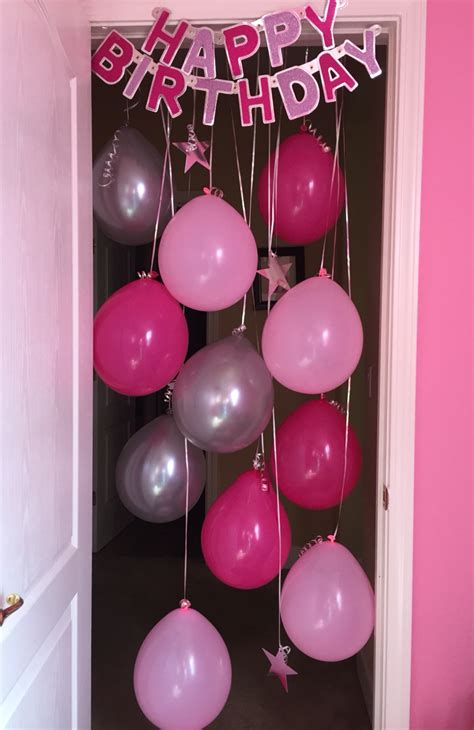 Birthday Morning Surprise Idea  Hanging balloons in Door ...